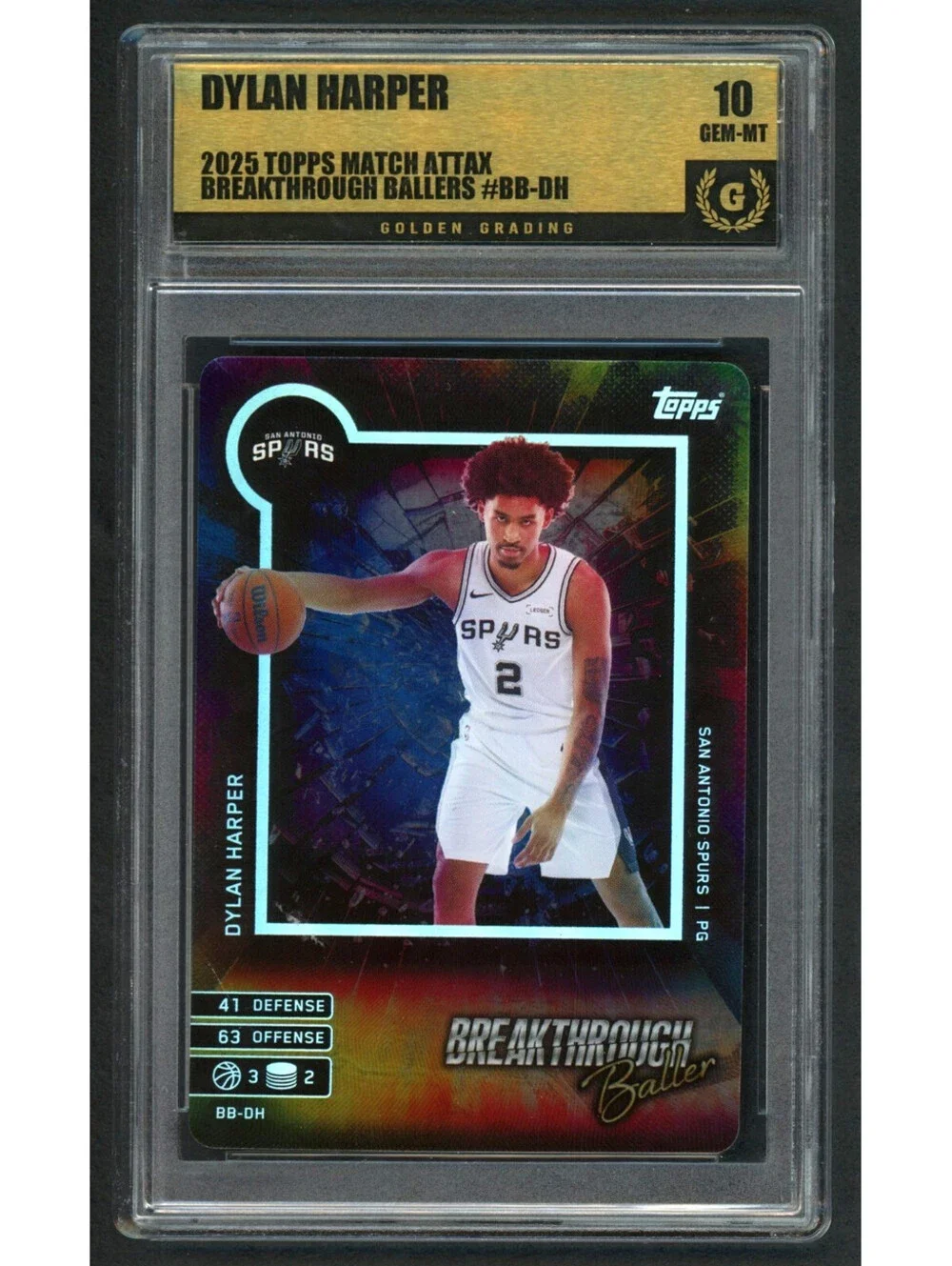 2025-26 Topps Match Attax #BB-DH Dylan Harper B. Baller Rookie (RC) Gem Mint 10